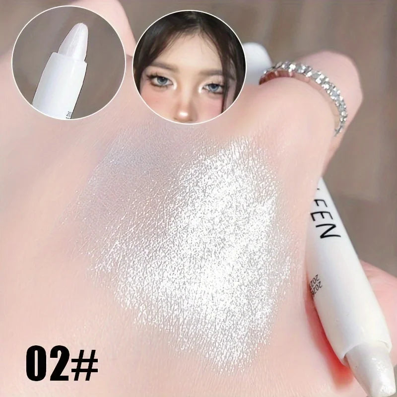Highlighter Pen Pearlescent Matte White Silvery Brighten Eyeshadow