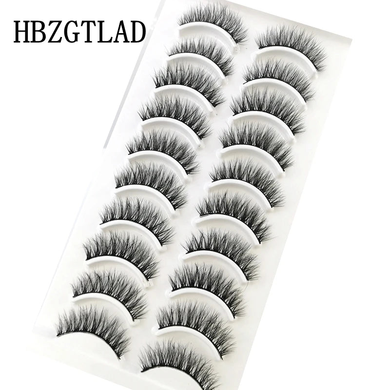 10 pairs natural long 3D mink false eyelashes fake lashes makeup kit Mink Lashes extension eye lashes short eyelashes
