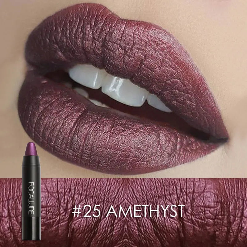 FOCALLURE Nude Velvet Matte Lipstick Waterproof Long-lasting Rendering Non-stick Sexy Lipbalm Lip Pencil Women Cosmetics Makeup