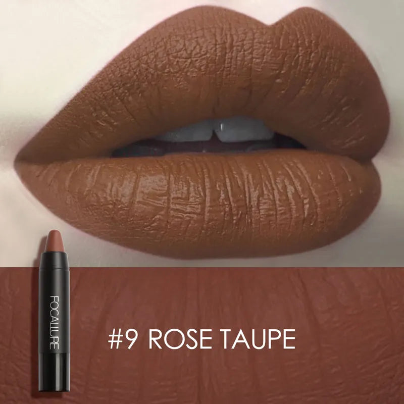 FOCALLURE Nude Velvet Matte Lipstick Waterproof Long-lasting Rendering Non-stick Sexy Lipbalm Lip Pencil Women Cosmetics Makeup
