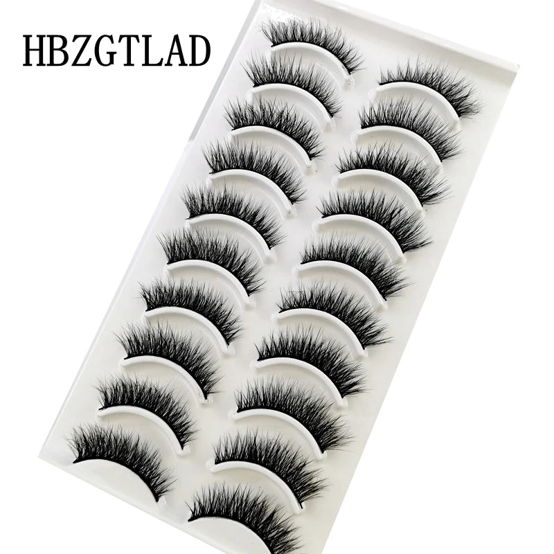 10 pairs natural long 3D mink false eyelashes fake lashes makeup kit Mink Lashes extension eye lashes short eyelashes