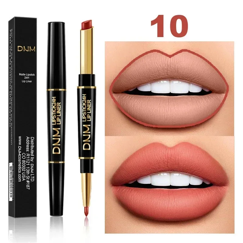 Matte Lipstick Women Lip Liner 2 In 1 Makeup Matte Lipstick Durable Waterproof Nude Red Lipstick Lips Cosmetics Tools