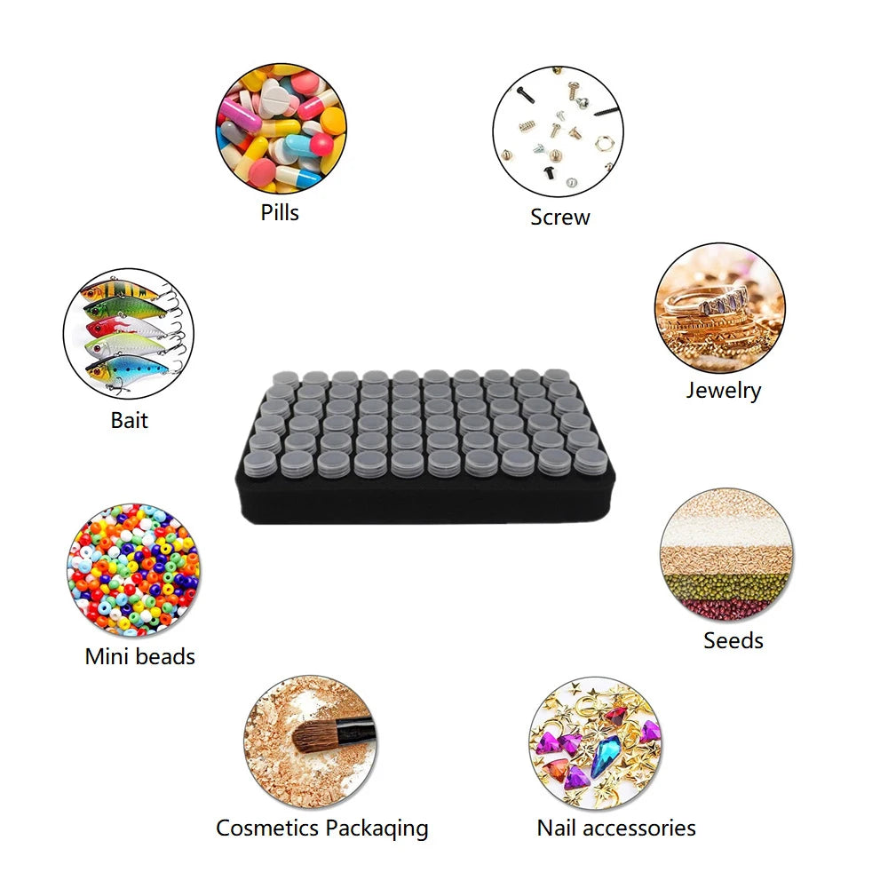 120 Grids Diamond Painting Bead Storage Boxes Large Capacity Set With Accessories Mosaic Container Bag Tool Kit
