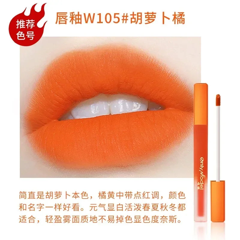 Velvet Orange Lipstick Waterproof Lasting Matte Resistant Stick Brighten Skin  Lip Tint Sexy Glaze Korean Cosmetics
