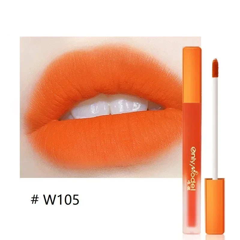 Velvet Orange Lipstick Waterproof Lasting Matte Resistant Stick Brighten Skin  Lip Tint Sexy Glaze Korean Cosmetics