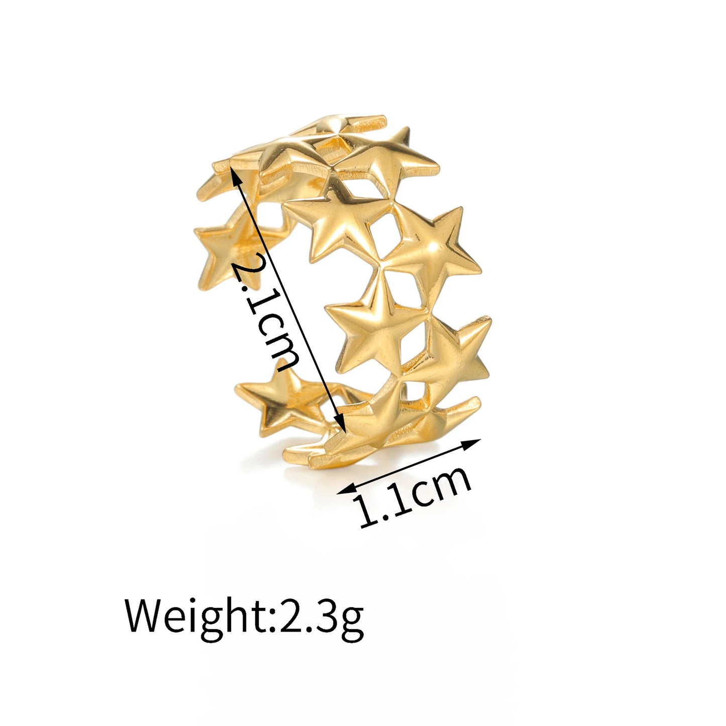 Fashion Vintage 18K Gold Plated Open Rings For Men Women Stainless Steel Temperament Couple Ring Anillo Birthday Jewelry Gifts