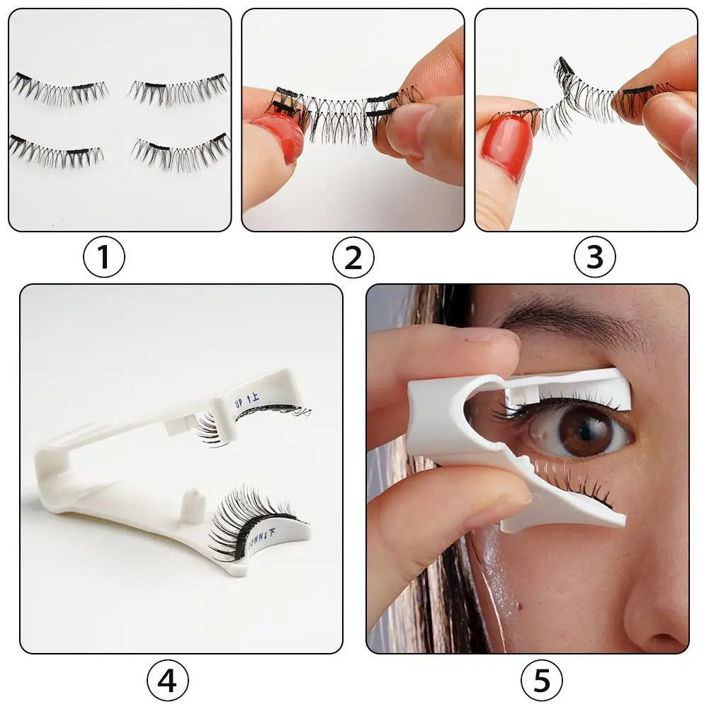 5pairs Magnets Tweezer With 3d Magnetic Natural Mink False Clip Professional Curler Makeup Extension Eyelash Eyelash Clamp