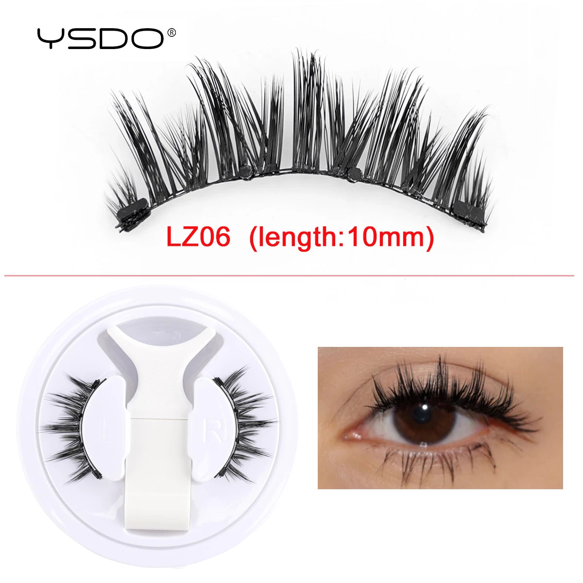 Reusable Magnetic Lashes No Glue Needed Magnetic Faux 3D Mink lashes 3-Step Press On False Eyelashes with Tweezer Makeup Tools