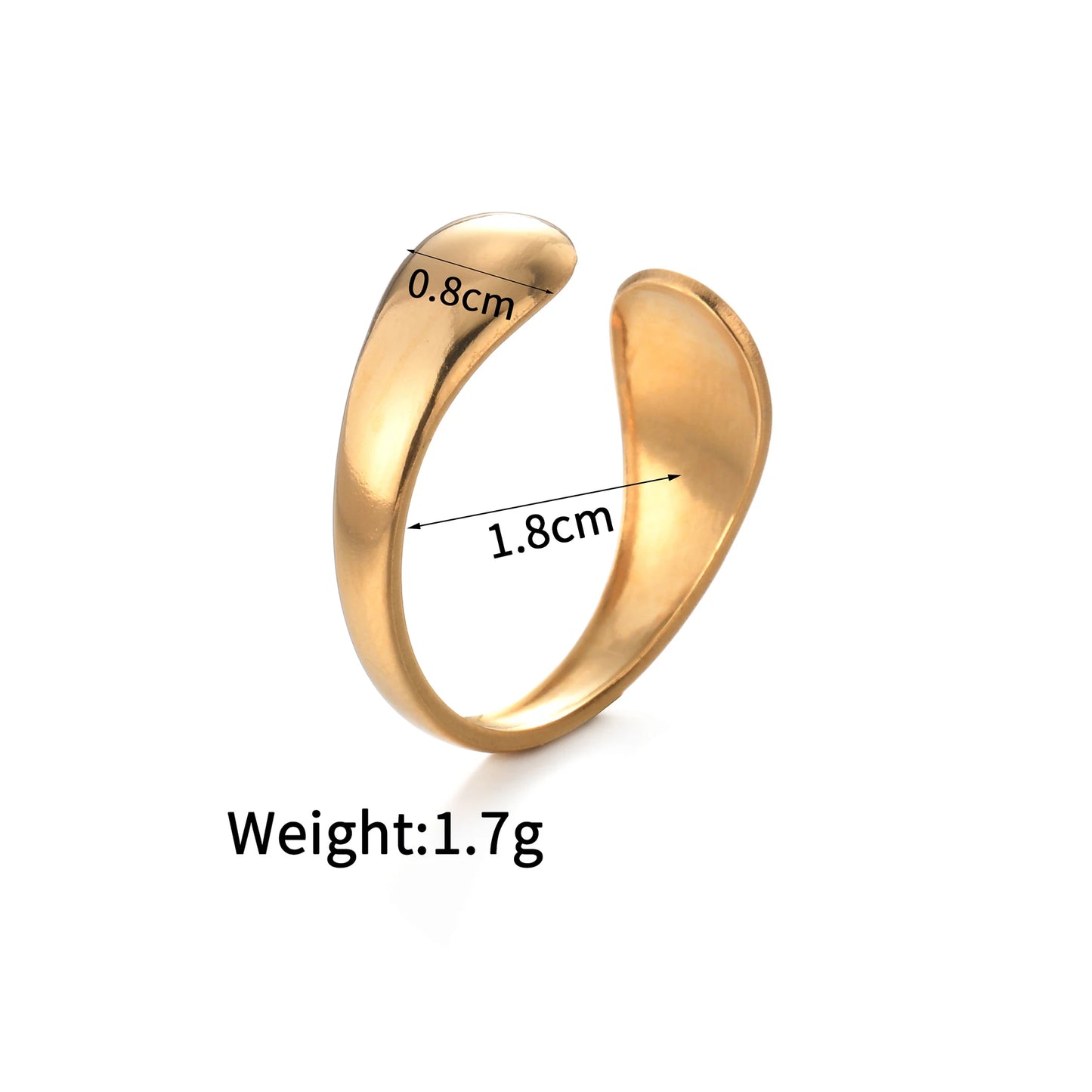 Fashion Vintage 18K Gold Plated Open Rings For Men Women Stainless Steel Temperament Couple Ring Anillo Birthday Jewelry Gifts