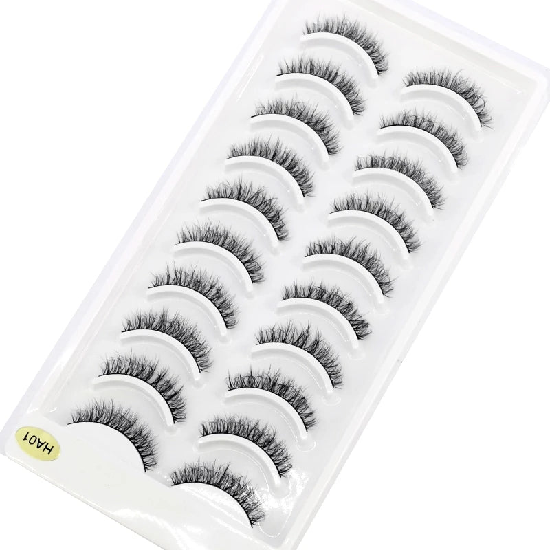 10 pairs natural long 3D mink false eyelashes fake lashes makeup kit Mink Lashes extension eye lashes short eyelashes