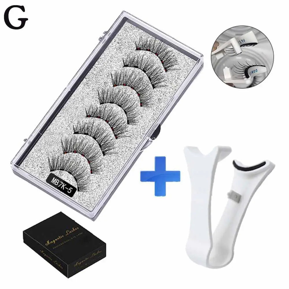 5pairs Magnets Tweezer With 3d Magnetic Natural Mink False Clip Professional Curler Makeup Extension Eyelash Eyelash Clamp