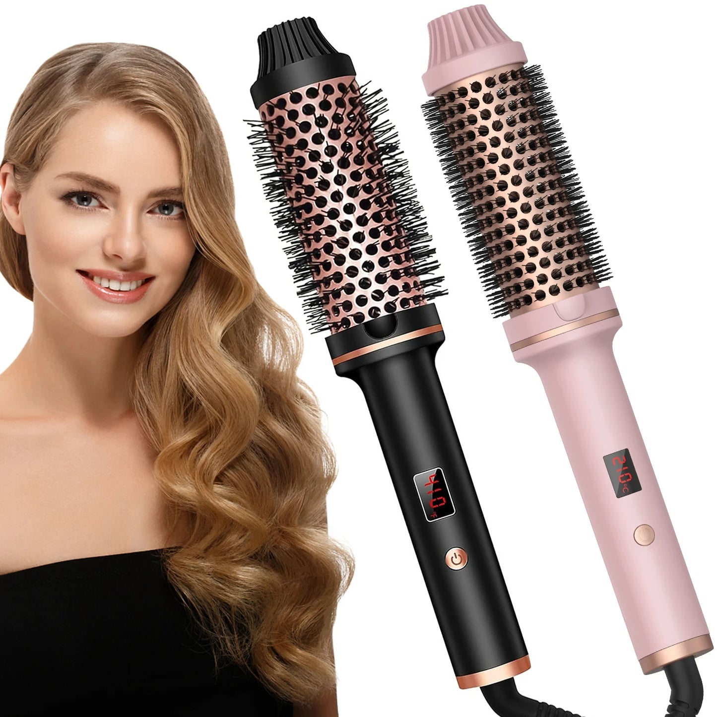 Valentine Gift Hair Curler Straightener Electric Hair Brushes Hot Comb Professional Curling Iron