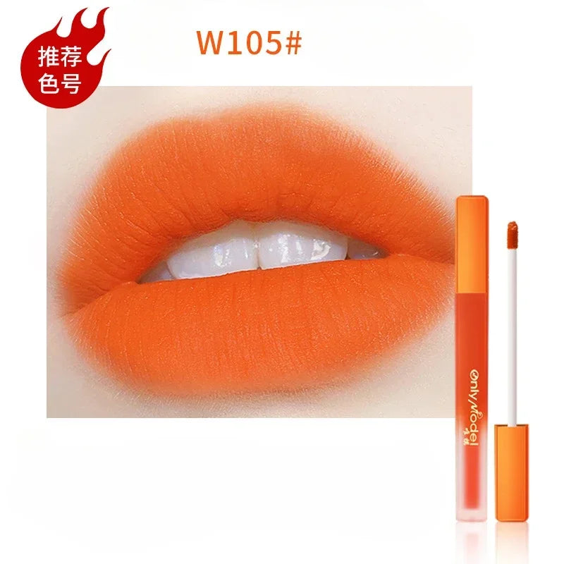 Velvet Orange Lipstick Waterproof Lasting Matte Resistant Stick Brighten Skin  Lip Tint Sexy Glaze Korean Cosmetics