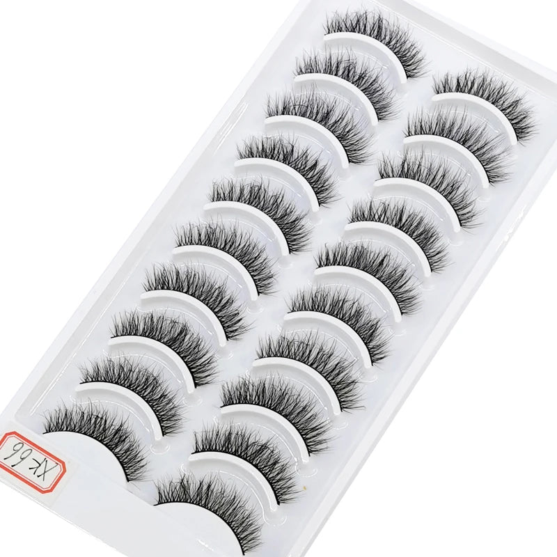 10 pairs natural long 3D mink false eyelashes fake lashes makeup kit Mink Lashes extension eye lashes short eyelashes