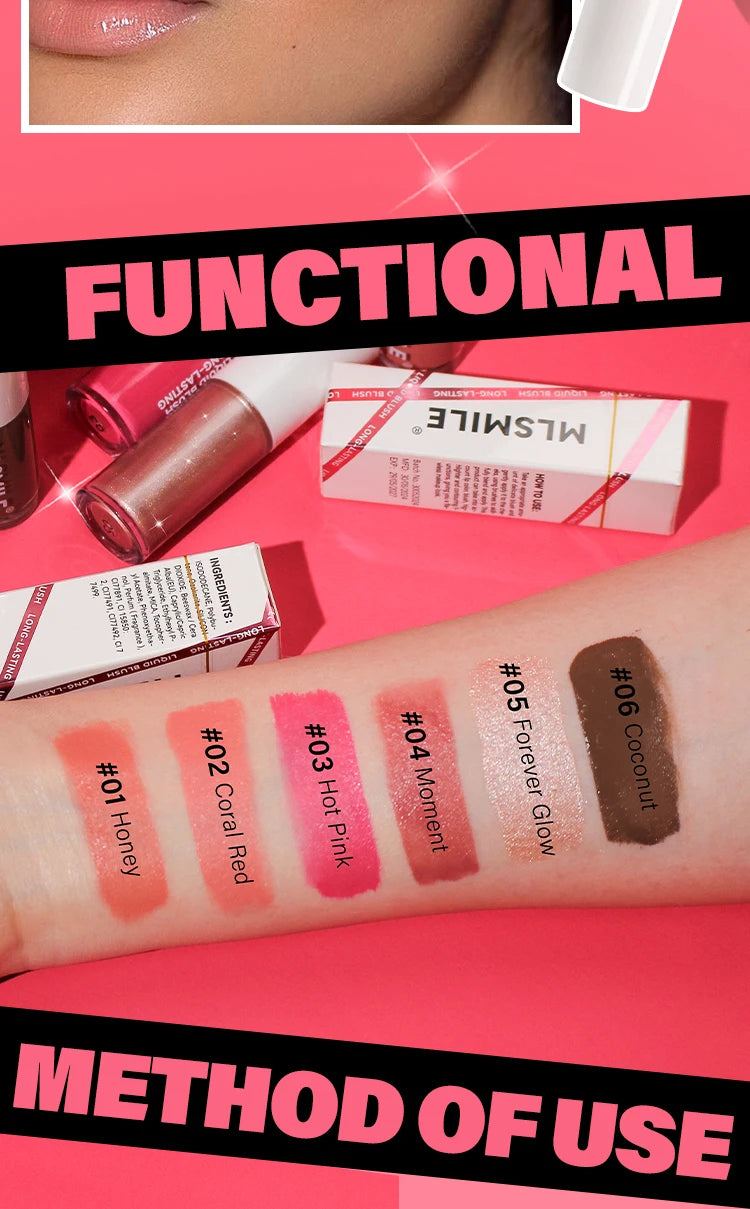 Long Lasting Hydrating Formula,  Blush & Lip Tint in Red & Pink Shades  Versatile Liquid