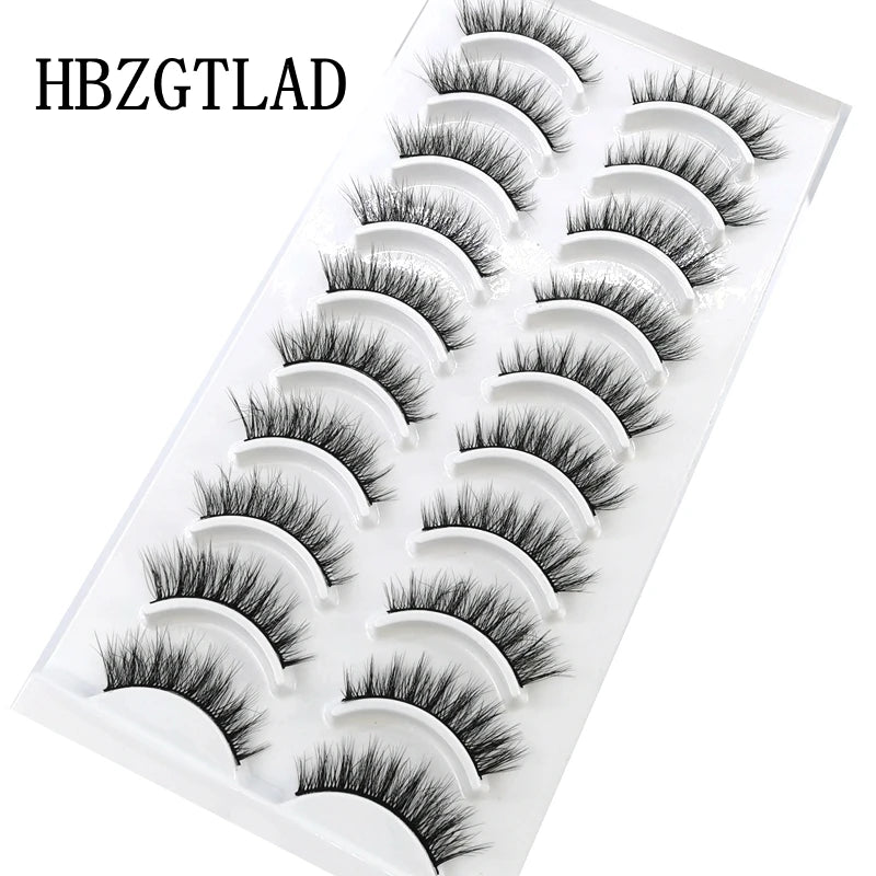 10 Pairs Natural Long False Eyelashes Fake Lashes Makeup 3d Mink Lashes Extension Short Eyelash Mink Eyelashes for Beauty