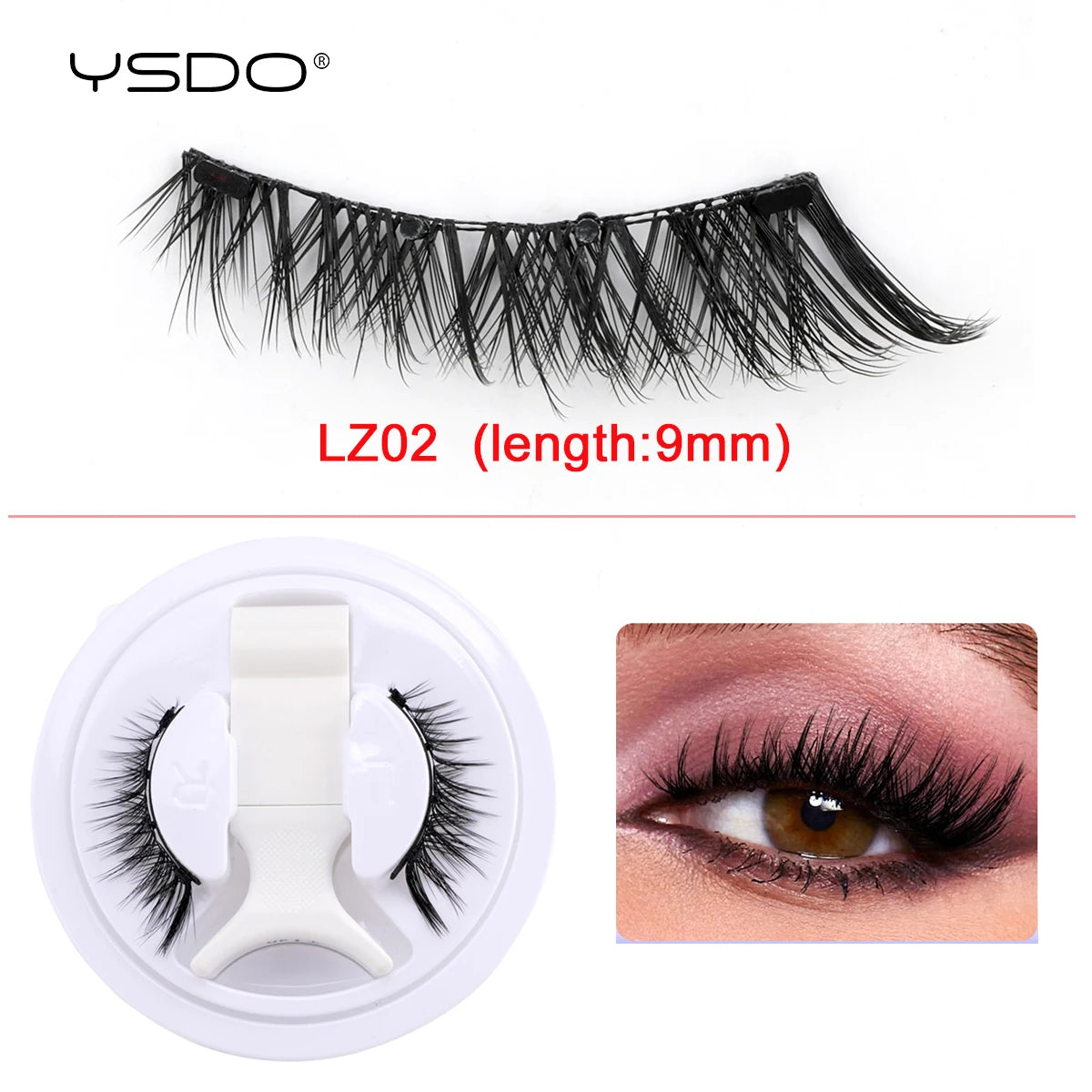 Reusable Magnetic Lashes No Glue Needed Magnetic Faux 3D Mink lashes 3-Step Press On False Eyelashes with Tweezer Makeup Tools