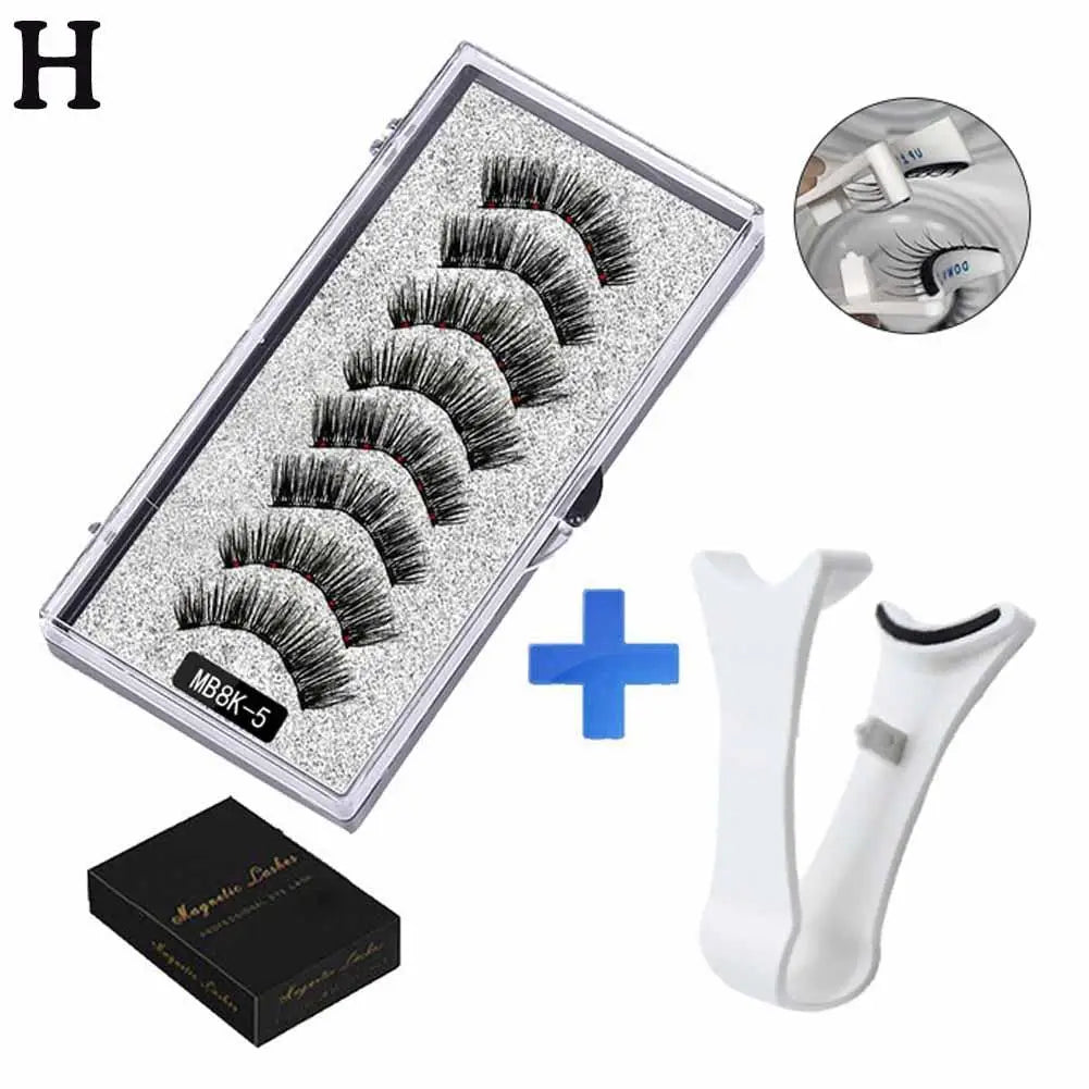 5pairs Magnets Tweezer With 3d Magnetic Natural Mink False Clip Professional Curler Makeup Extension Eyelash Eyelash Clamp