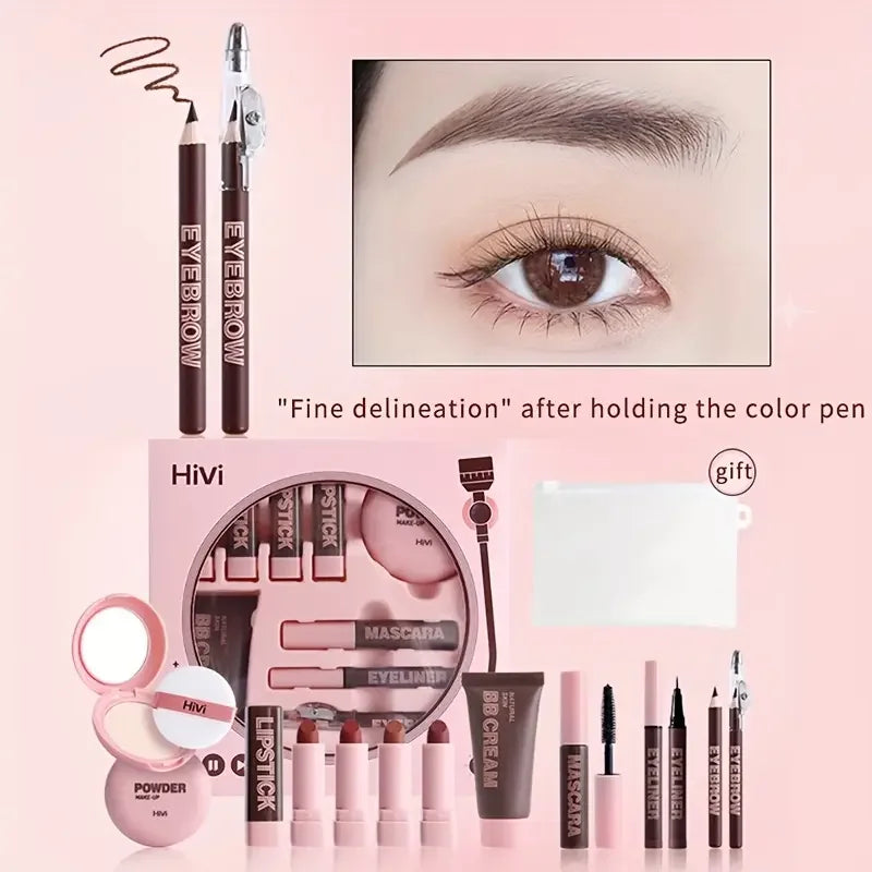 9piece Makeup Gift Box Powder Glue Record Limited Lipstick Powder Makeup box set Valentine's Day gift for your wife Cosmetic Kit
