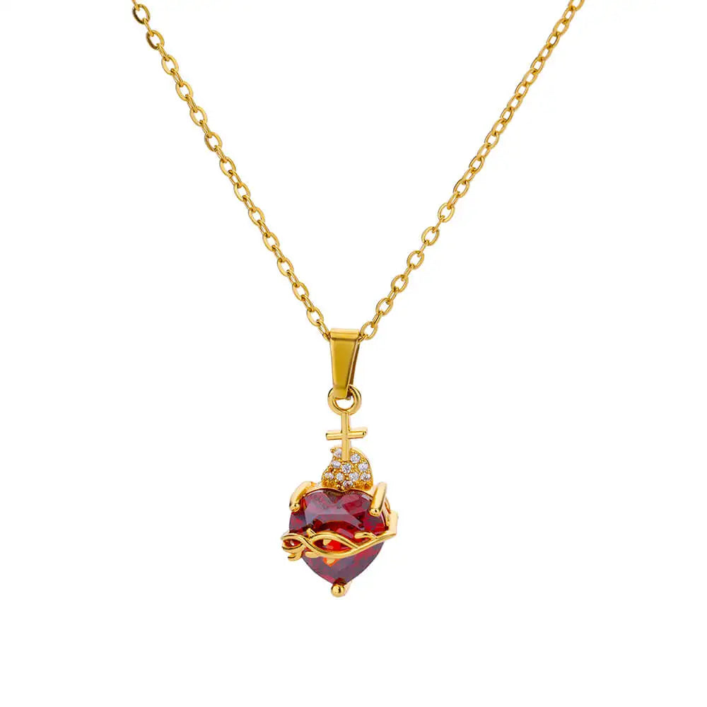 Zircon Heart Cross Necklaces For Women Vintage Geometric Surrounded By Vines Choker Necklace Aesthetic Fashion Jewelry Gift 2025