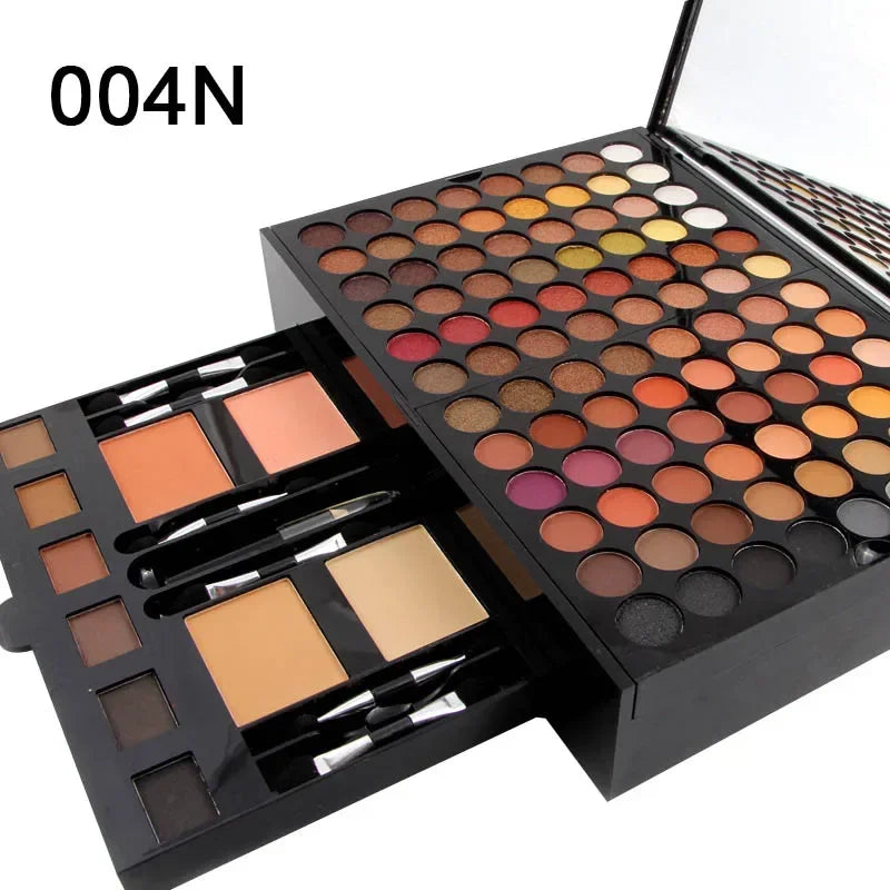 Miss Rose Professional Makeup 194 Color Matte Shimmer Palette Cosmetic Foundation Powder Blush Eyebrow Contouring Beauty Kit Box