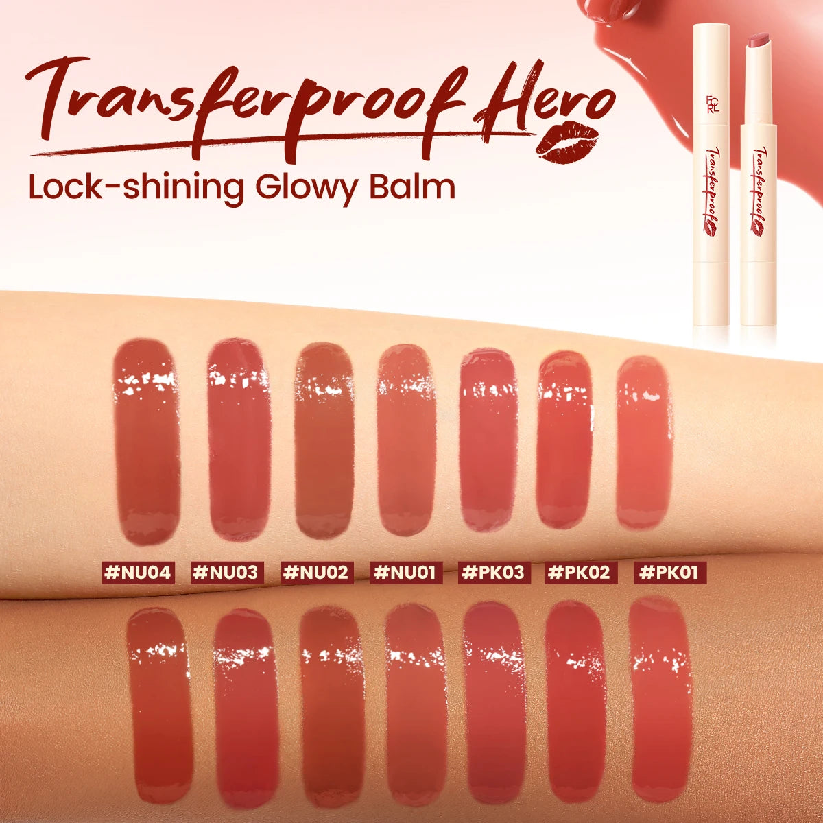 FOCALLURE Transfer proof Lock-shining Glossy Lip Balm Pen Moisturizing Non-sticky Lightweight Lipstick Lip Liner Makeup Cosmetics