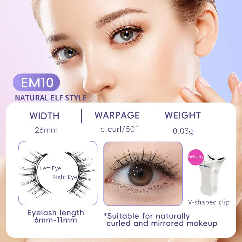 4pcs/1pair New 3 Magnetic False Eyelashes Easy To Wear Natural Soft Quantum Magnet Eye Makeup Tool  With Applicater Glue Free