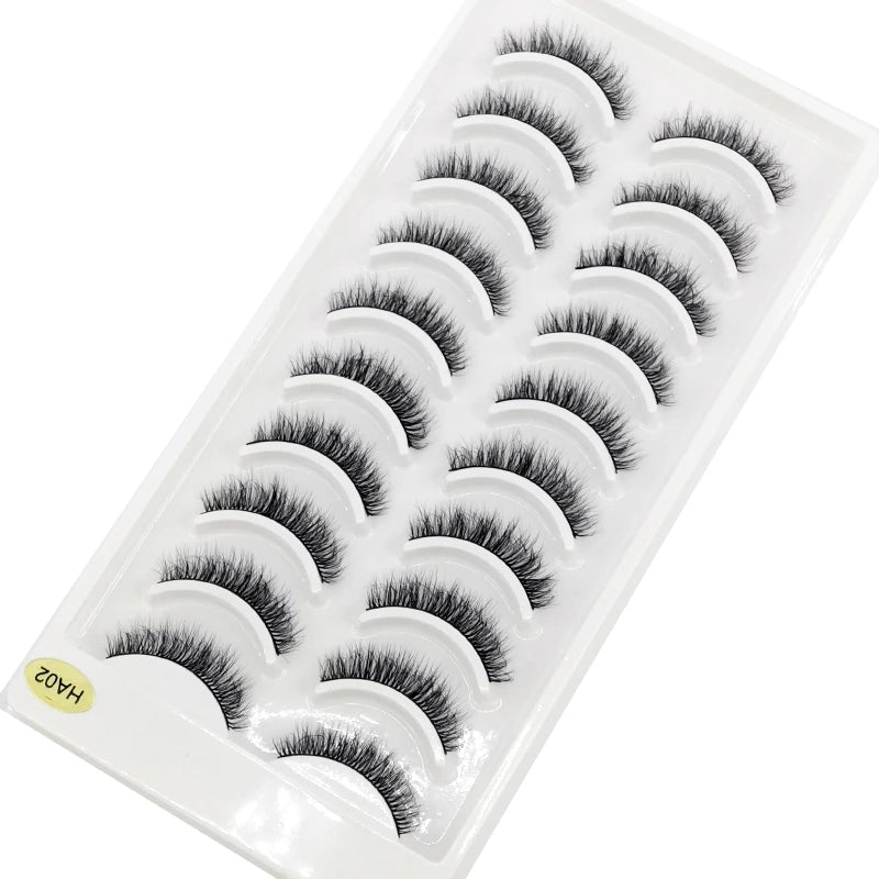 10 Pairs Natural Long False Eyelashes Fake Lashes Makeup 3d Mink Lashes Extension Short Eyelash Mink Eyelashes for Beauty