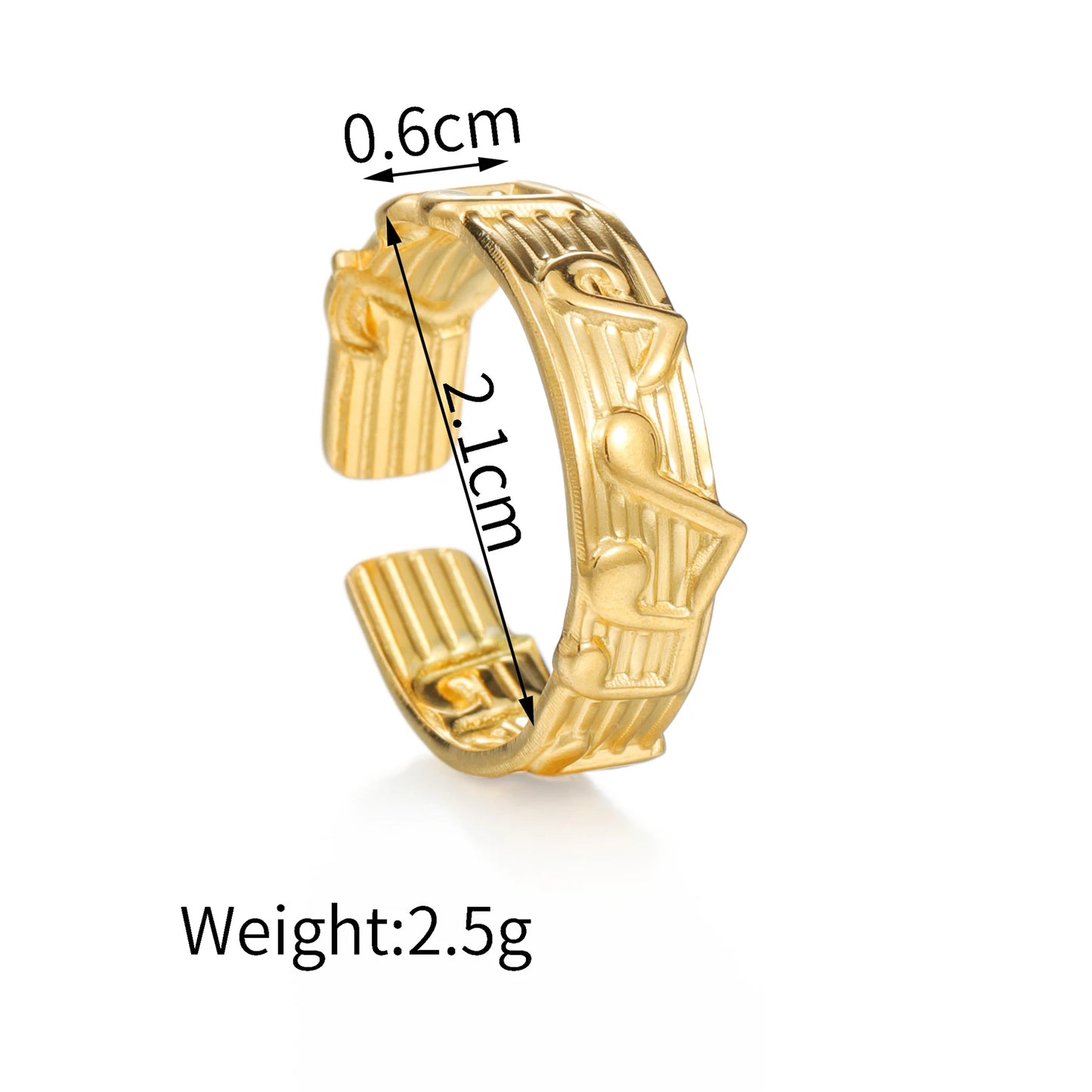 Fashion Vintage 18K Gold Plated Open Rings For Men Women Stainless Steel Temperament Couple Ring Anillo Birthday Jewelry Gifts