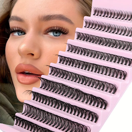 Individual Lashes 8-16mm 200pcs Cluster Lashes Natural Look Mixed Tray DIY Eyelash Extension Volume Lash Clusters Eyelashes Long