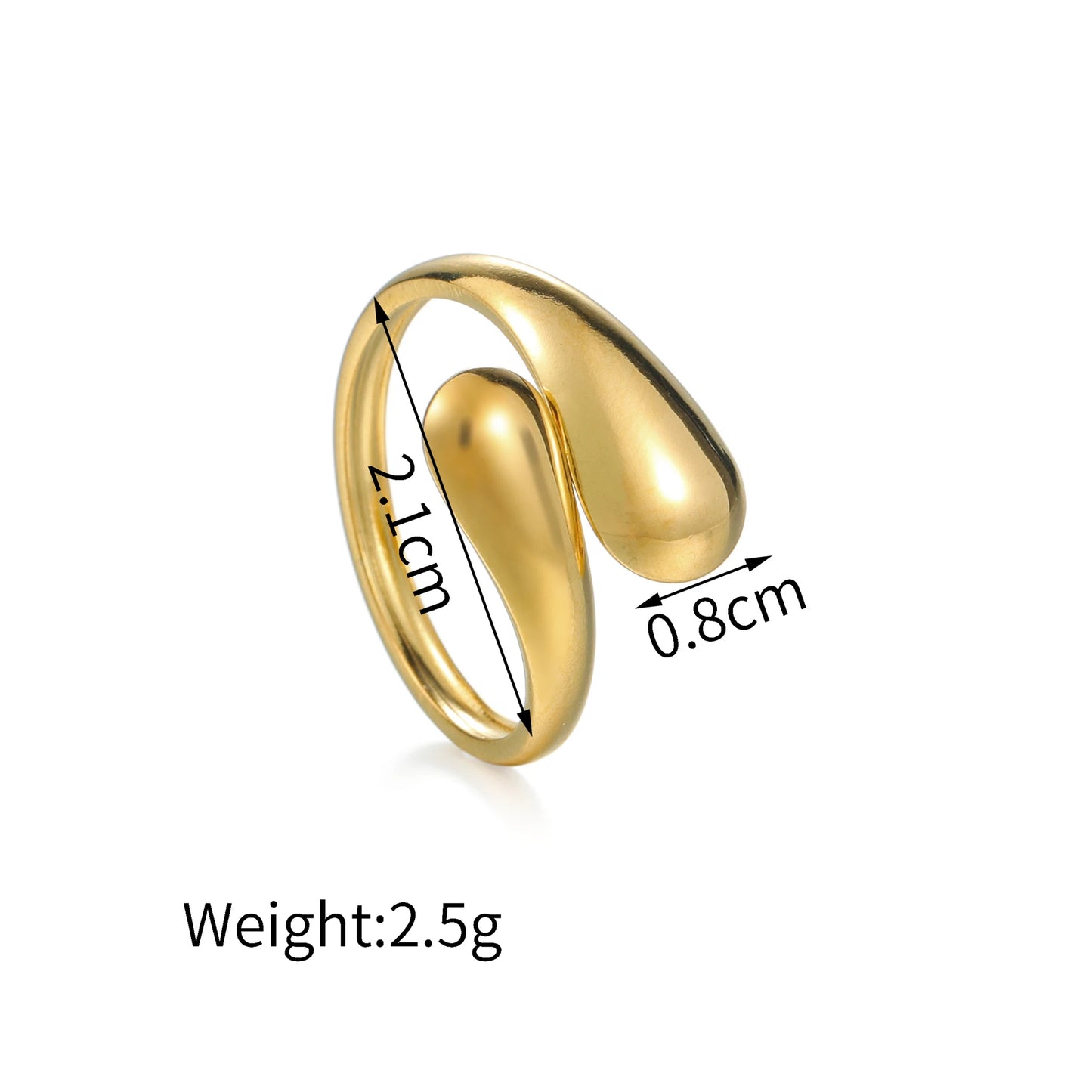 Fashion Vintage 18K Gold Plated Open Rings For Men Women Stainless Steel Temperament Couple Ring Anillo Birthday Jewelry Gifts