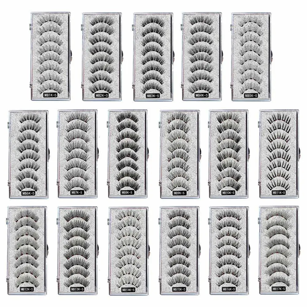 5pairs Magnets Tweezer With 3d Magnetic Natural Mink False Clip Professional Curler Makeup Extension Eyelash Eyelash Clamp