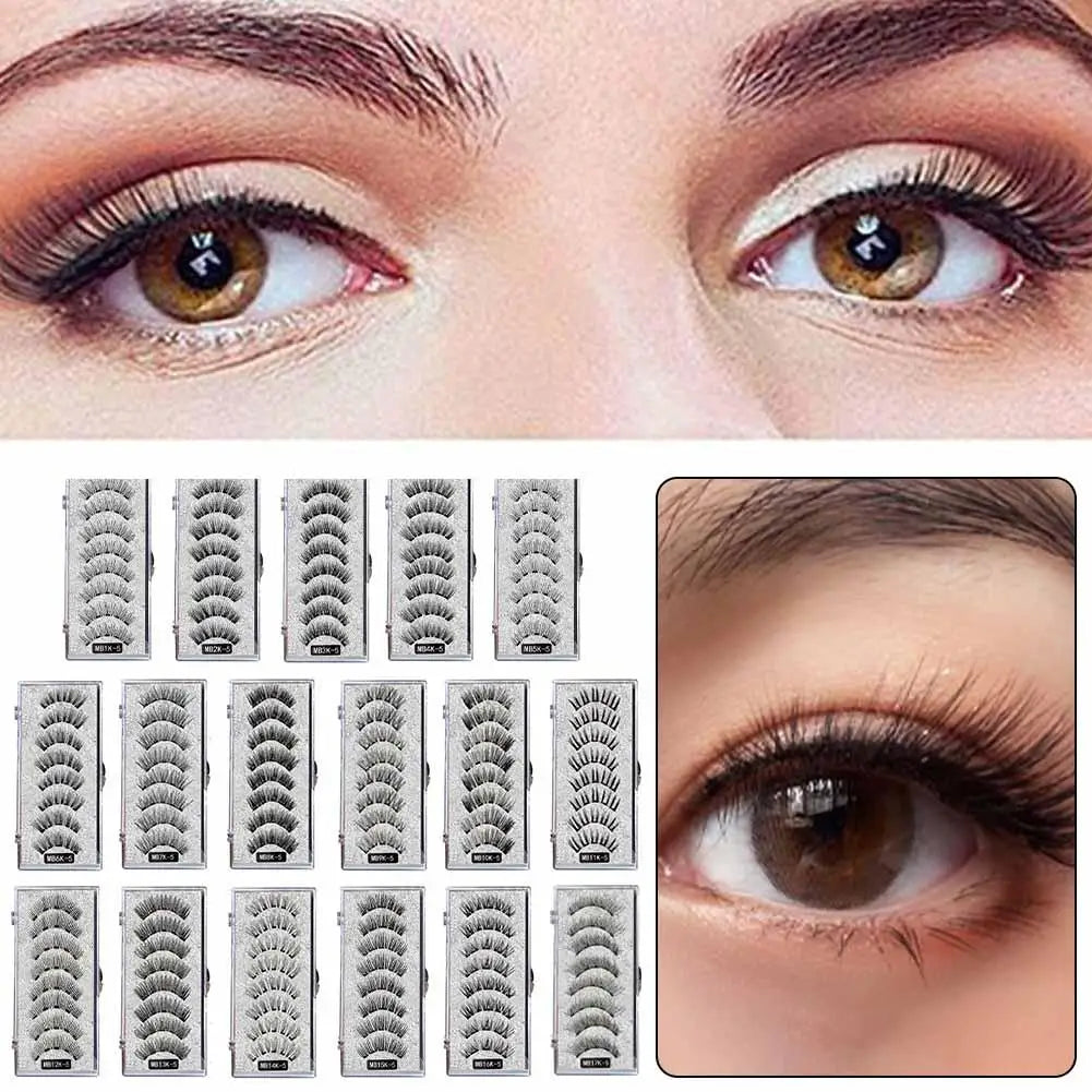 5pairs Magnets Tweezer With 3d Magnetic Natural Mink False Clip Professional Curler Makeup Extension Eyelash Eyelash Clamp
