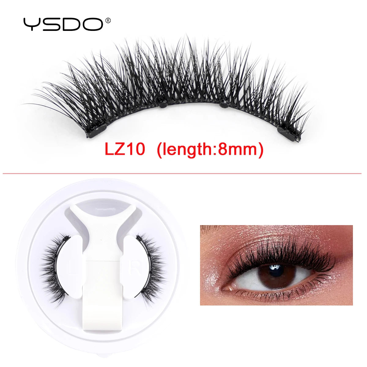 Reusable Magnetic Lashes No Glue Needed Magnetic Faux 3D Mink lashes 3-Step Press On False Eyelashes with Tweezer Makeup Tools