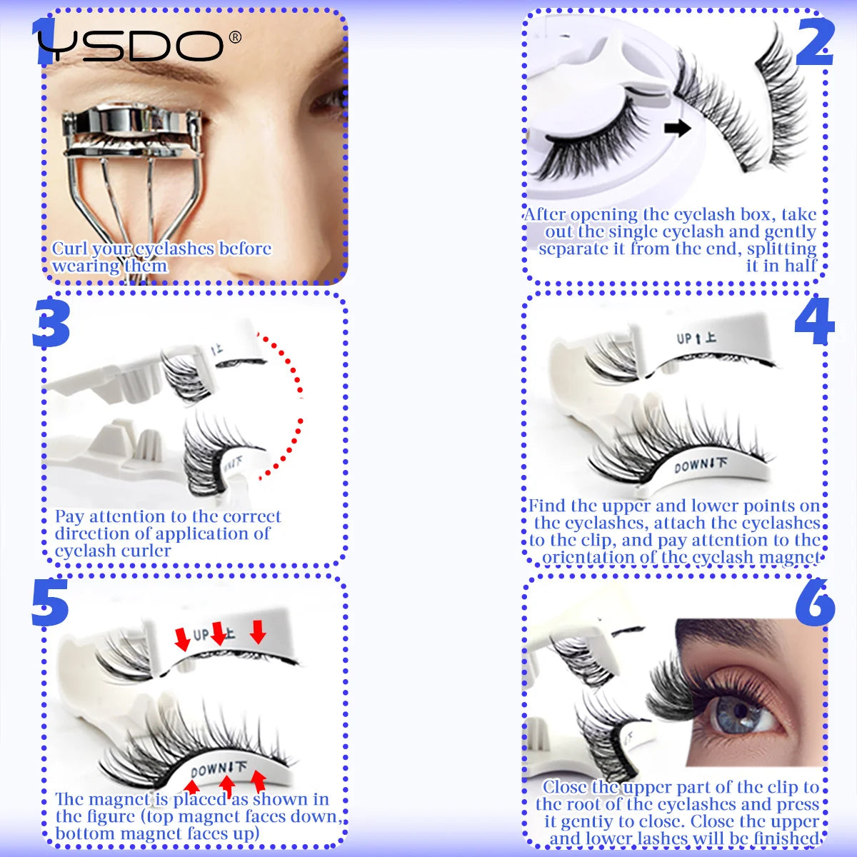 Reusable Magnetic Lashes No Glue Needed Magnetic Faux 3D Mink lashes 3-Step Press On False Eyelashes with Tweezer Makeup Tools