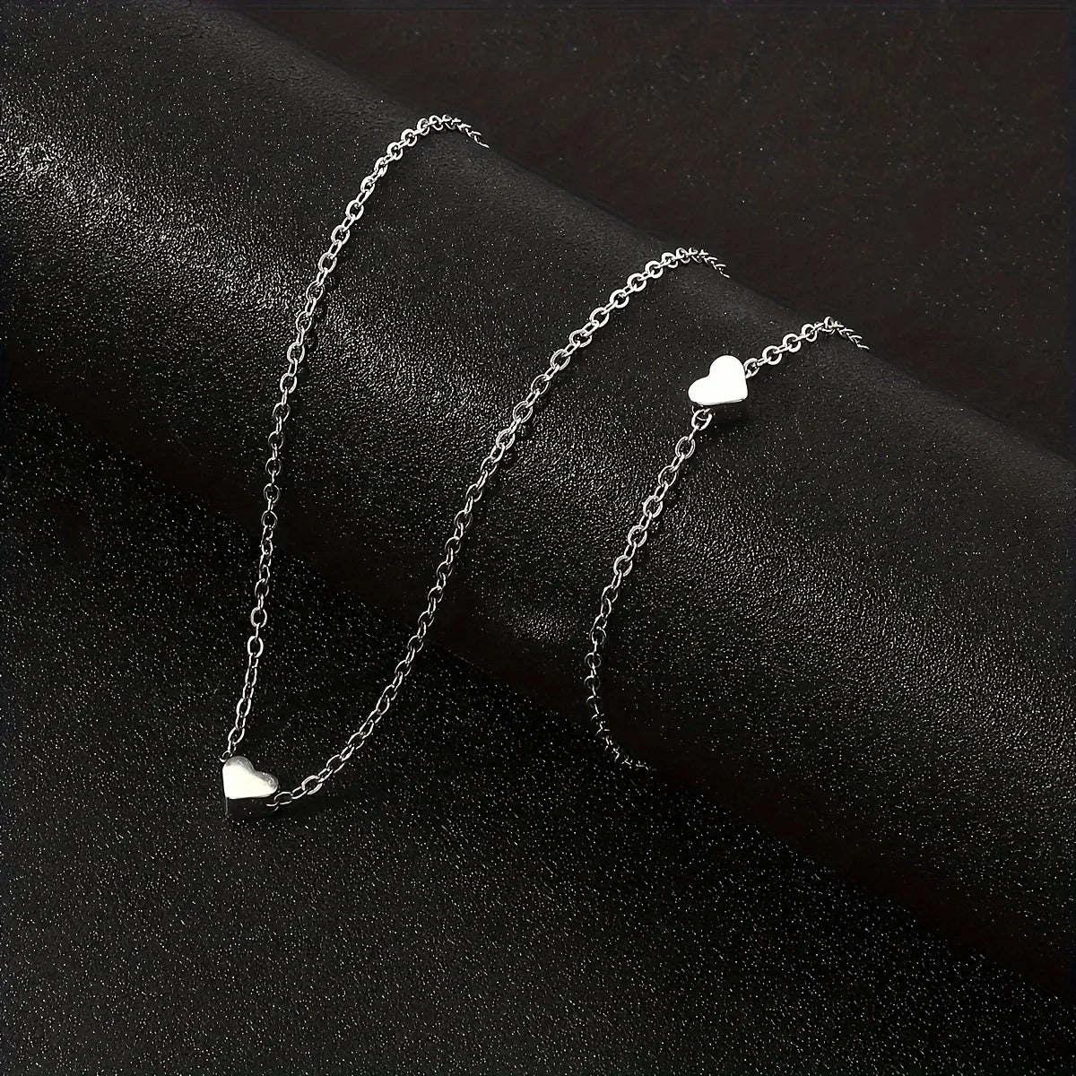 Korean Heart-shaped Pendant Choker Fashion Statement Fine Metal Chain Clavicle Necklace Women's Trend Aesthetic Neck Jewelry Set