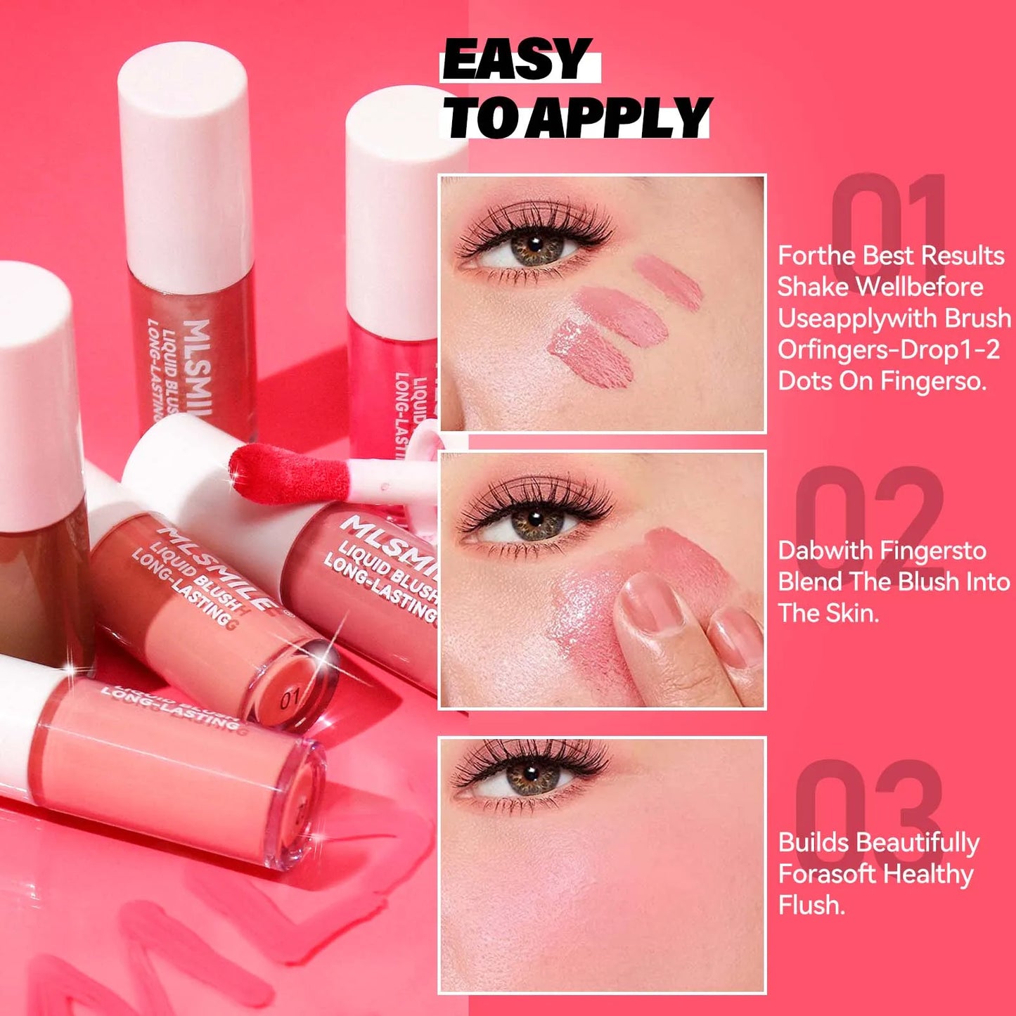 Long Lasting Hydrating Formula,  Blush & Lip Tint in Red & Pink Shades  Versatile Liquid