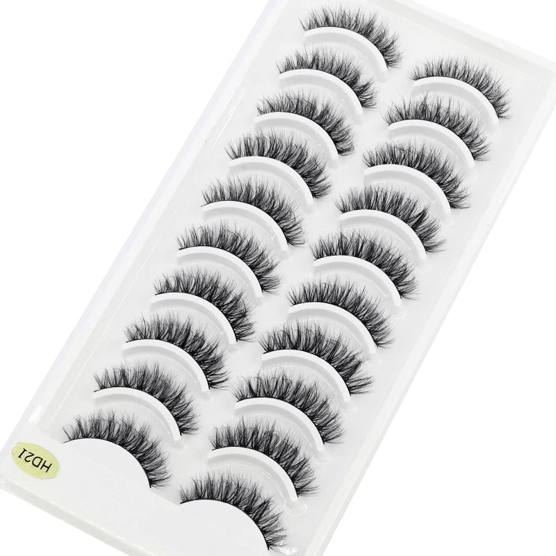 10 Pairs Natural Long False Eyelashes Fake Lashes Makeup 3d Mink Lashes Extension Short Eyelash Mink Eyelashes for Beauty