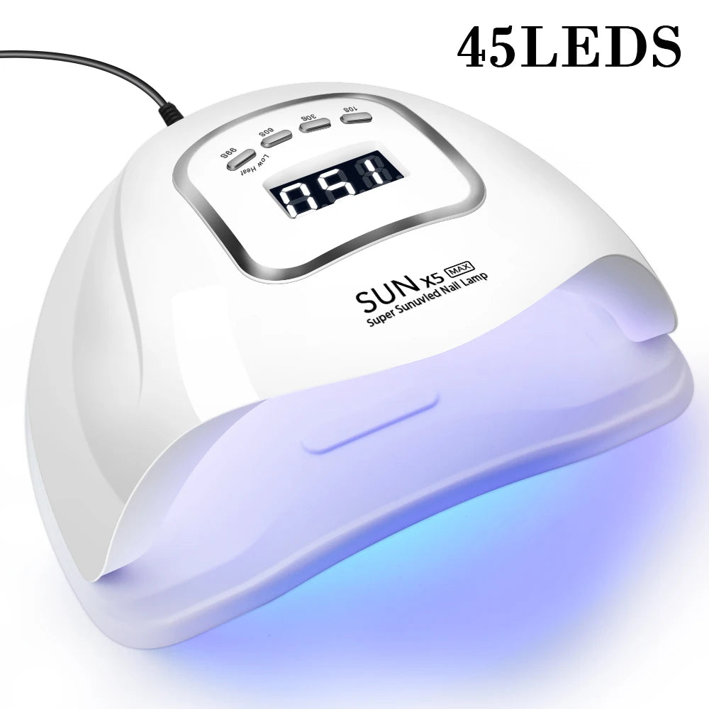 Professional UV LED Nail Lamp for Nails Gel Polish Fast Curing Dryer Drying Light Lamps with 45 LEDs 4 Timer Setting
