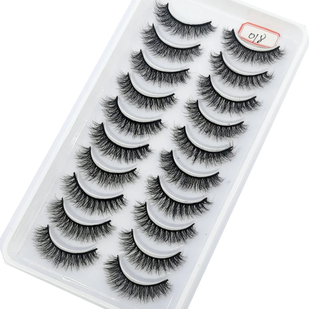 10 pairs natural long 3D mink false eyelashes fake lashes makeup kit Mink Lashes extension eye lashes short eyelashes