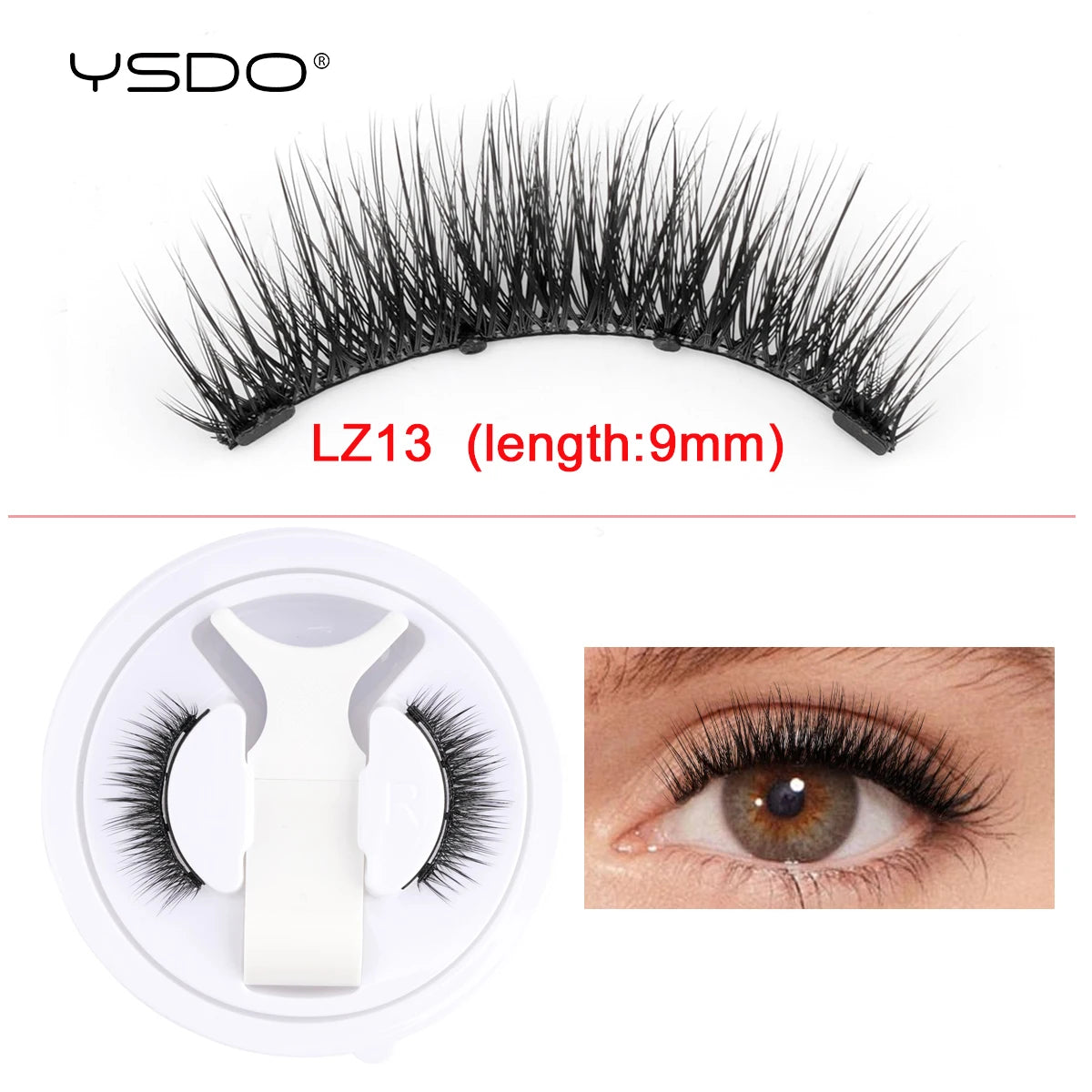 Reusable Magnetic Lashes No Glue Needed Magnetic Faux 3D Mink lashes 3-Step Press On False Eyelashes with Tweezer Makeup Tools