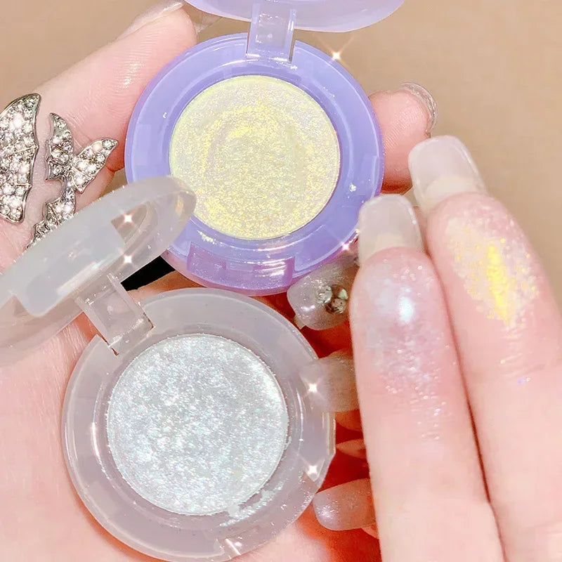 Diamond Glitter Monochrome Eyeshadow Palette Discoloration Eyeshadow Highlighter Sequins Waterproof