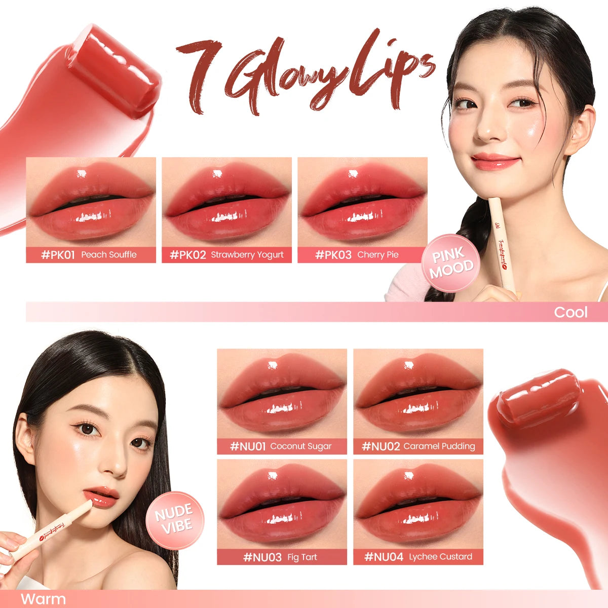 FOCALLURE Transfer proof Lock-shining Glossy Lip Balm Pen Moisturizing Non-sticky Lightweight Lipstick Lip Liner Makeup Cosmetics
