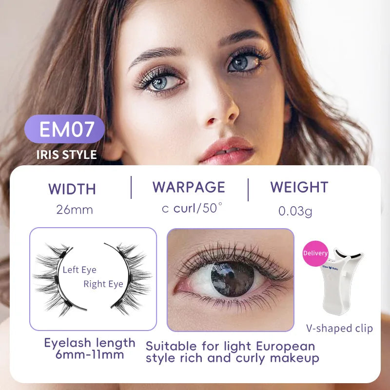 4pcs/1pair New 3 Magnetic False Eyelashes Easy To Wear Natural Soft Quantum Magnet Eye Makeup Tool  With Applicater Glue Free